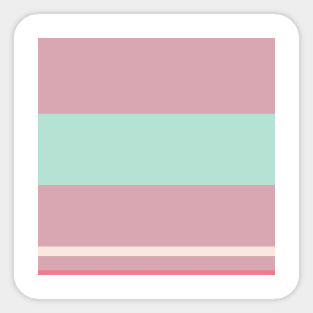 A solid pattern of Pale Chestnut, Powder Blue, Very Light Pink and Light Coral stripes. Sticker